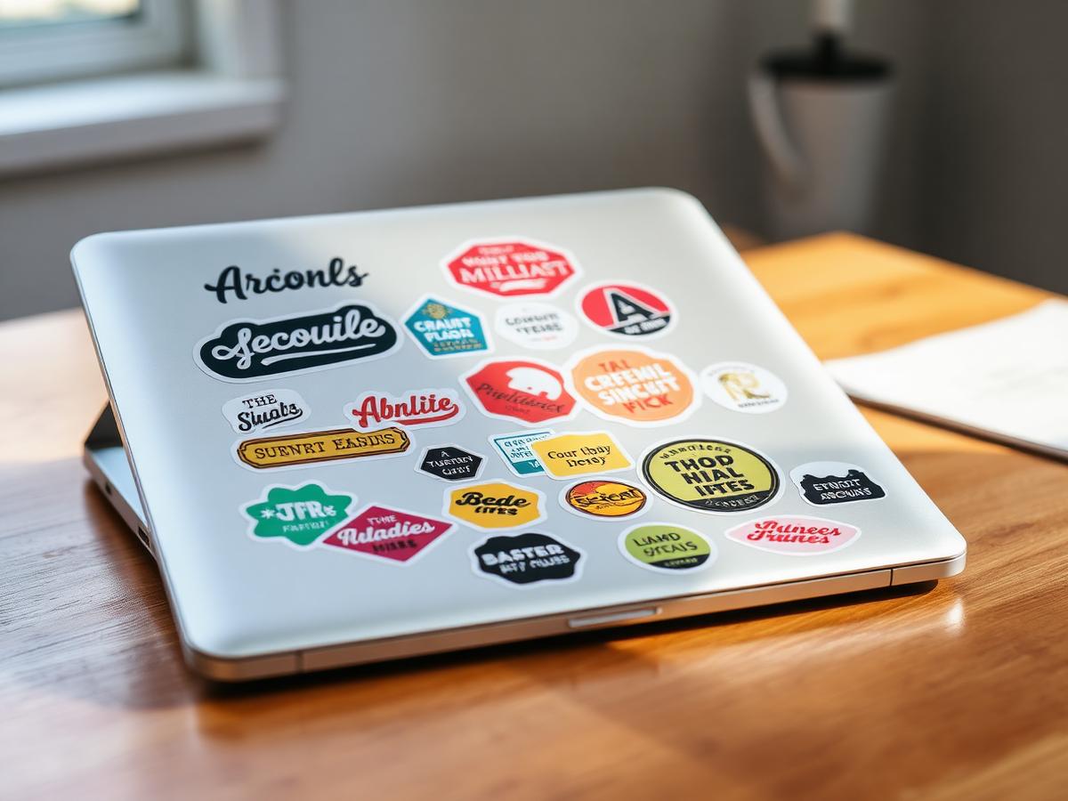 Stickers on a laptop